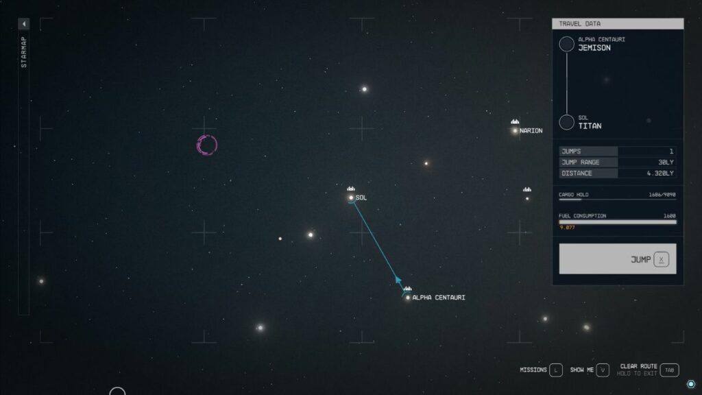 Alpha Centauri to Sol System Grav Jump