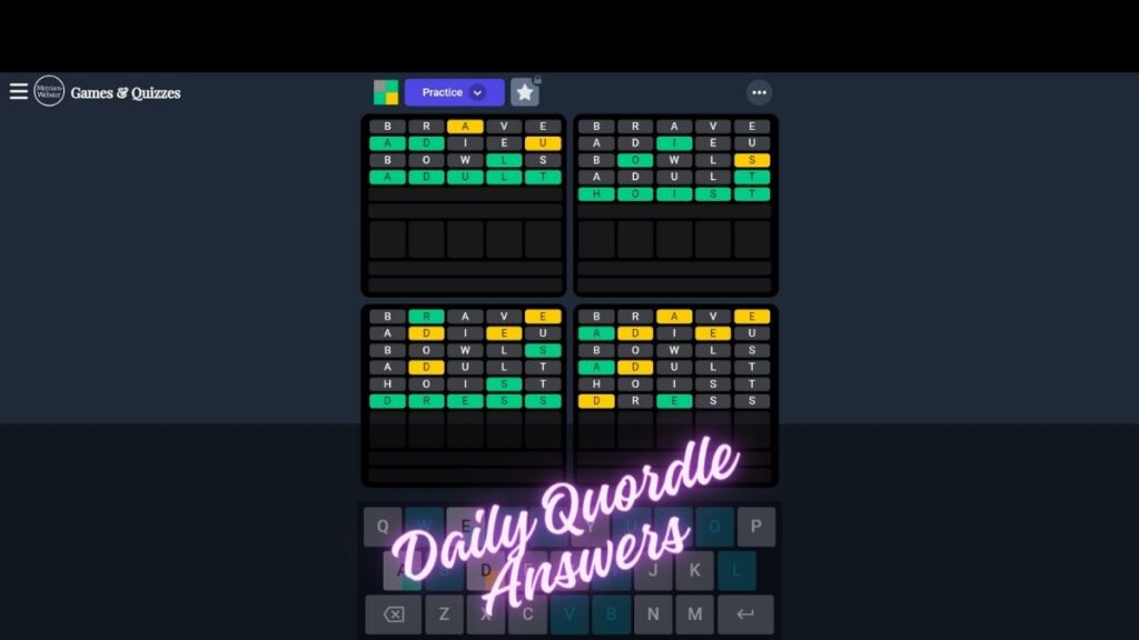 Today's Quordle Answers