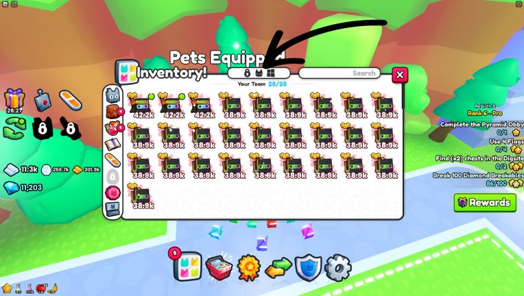 Pet Simulator 99 How to Equip your best pets