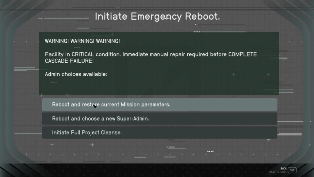 initiate emergency reboot